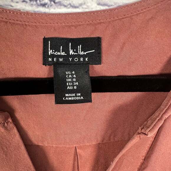 Nicole Miller Casual Belted Shift Dress W/ Pockets Size 4 - Picture 3 of 4